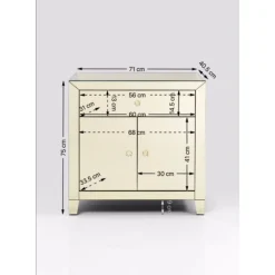 Commode Luxury Champagne 2-Portes,1-Tiroir