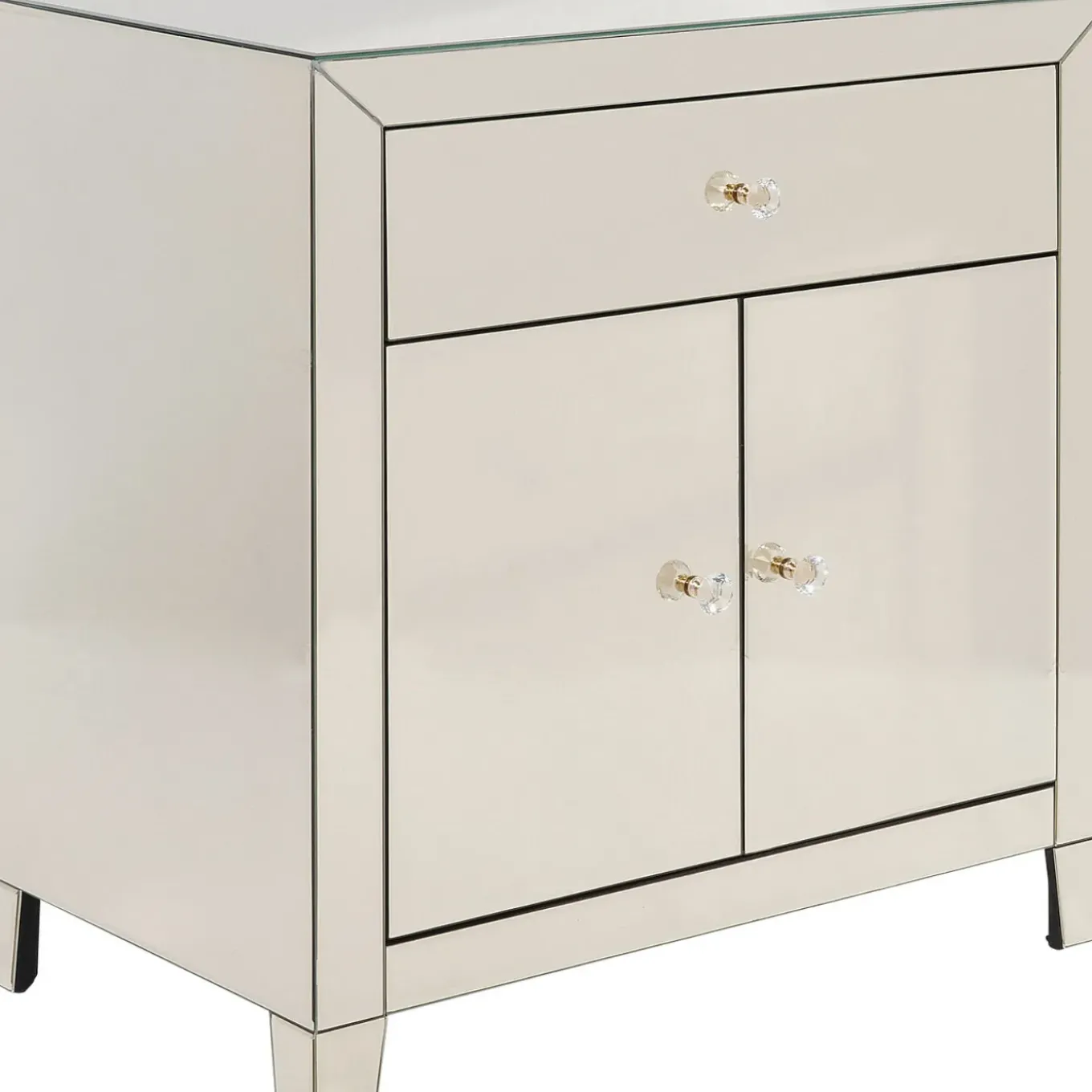 Commode Luxury Champagne 2-Portes,1-Tiroir
