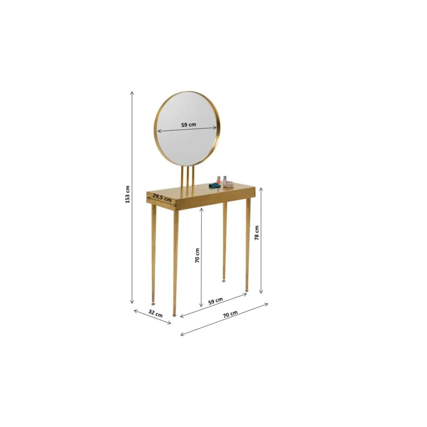 Console Avec Miroir Curve Art 153X70