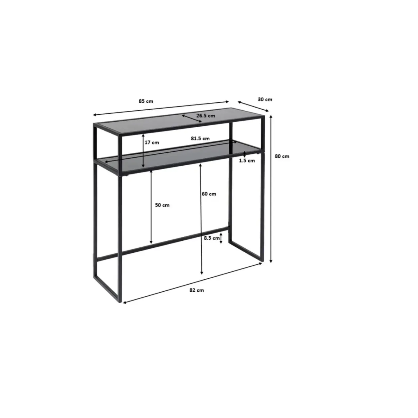 Console Loft Noir 80X85