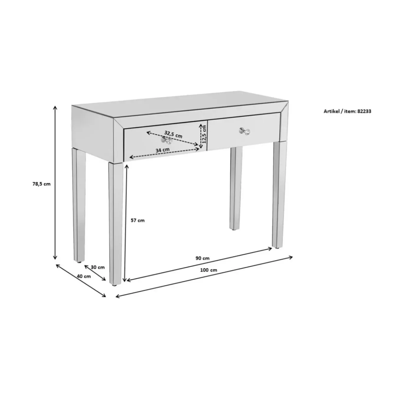Console Luxury Push Gris