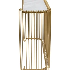 Console Wire Verre Marbre Dore 142X89Cm
