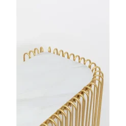 Console Wire Verre Marbre Dore 142X89Cm