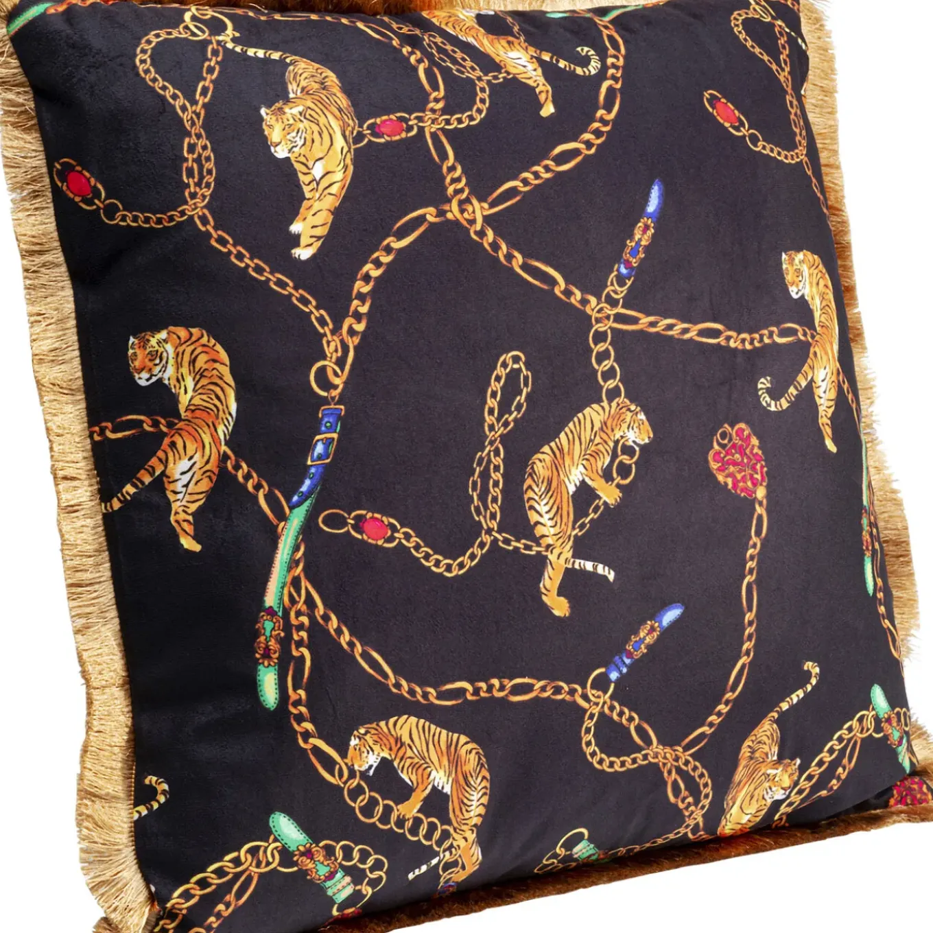 Coussin Tiger Chain Noir 45X45Cm