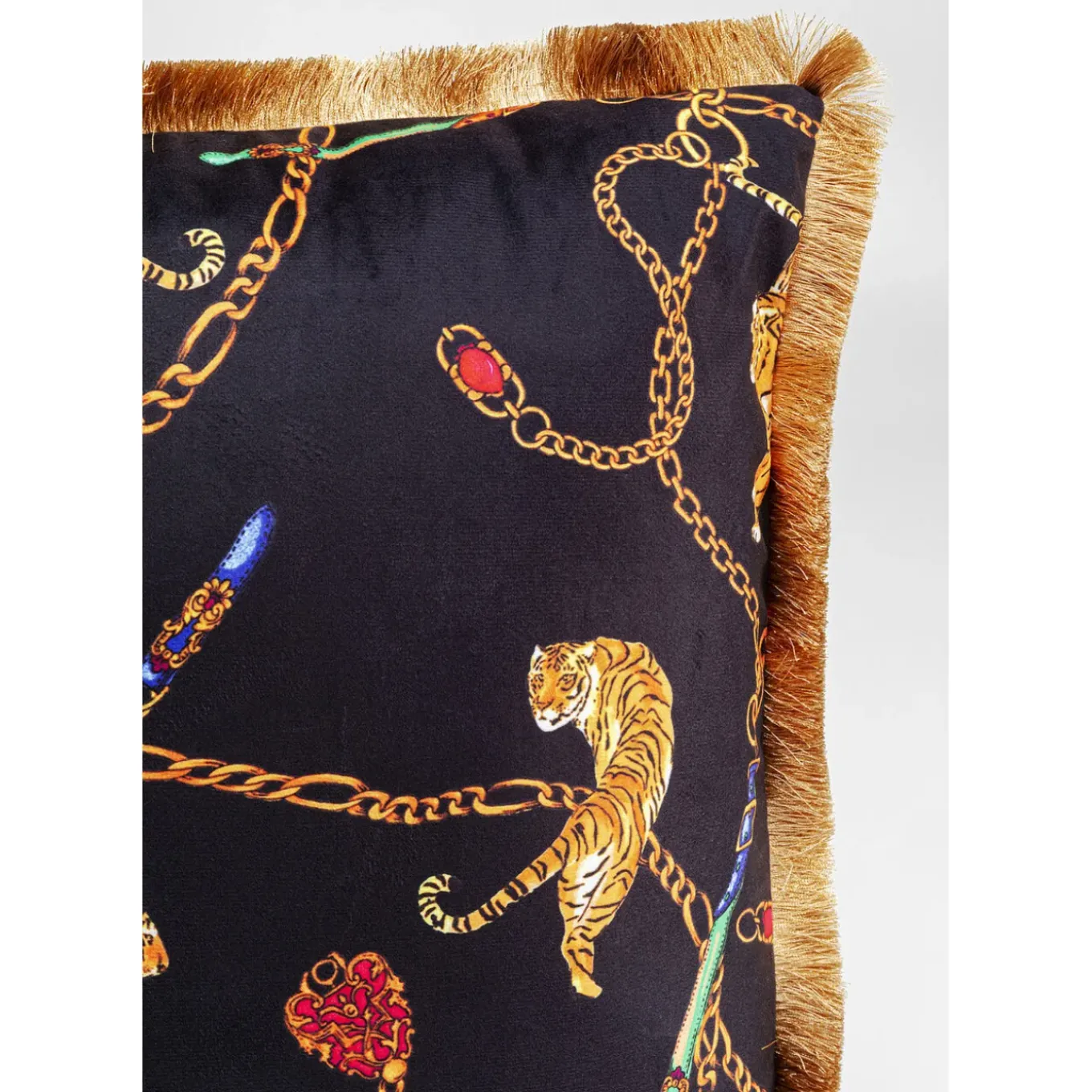 Coussin Tiger Chain Noir 45X45Cm