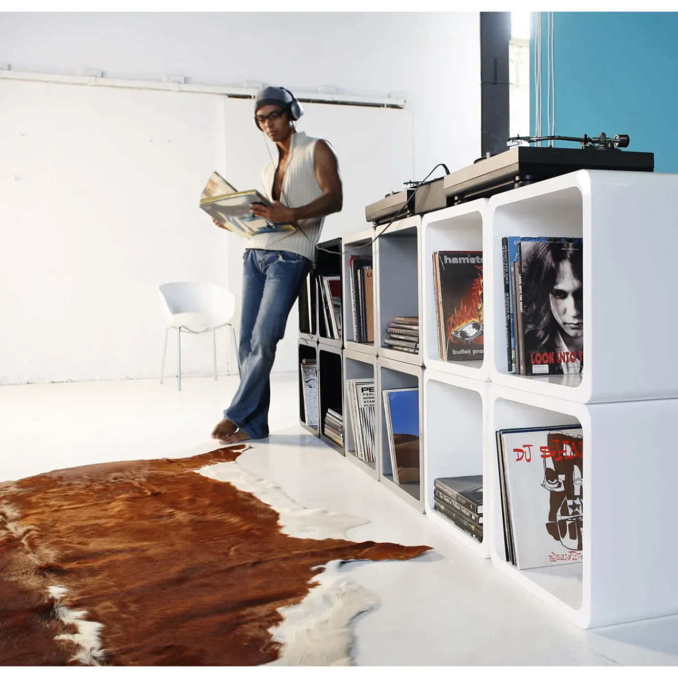 Cube Lounge Mdf Blanc