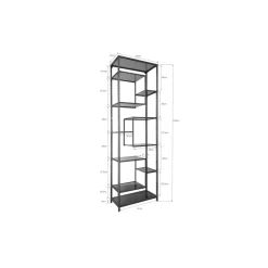 Etagere Loft Noir 60X195Cm