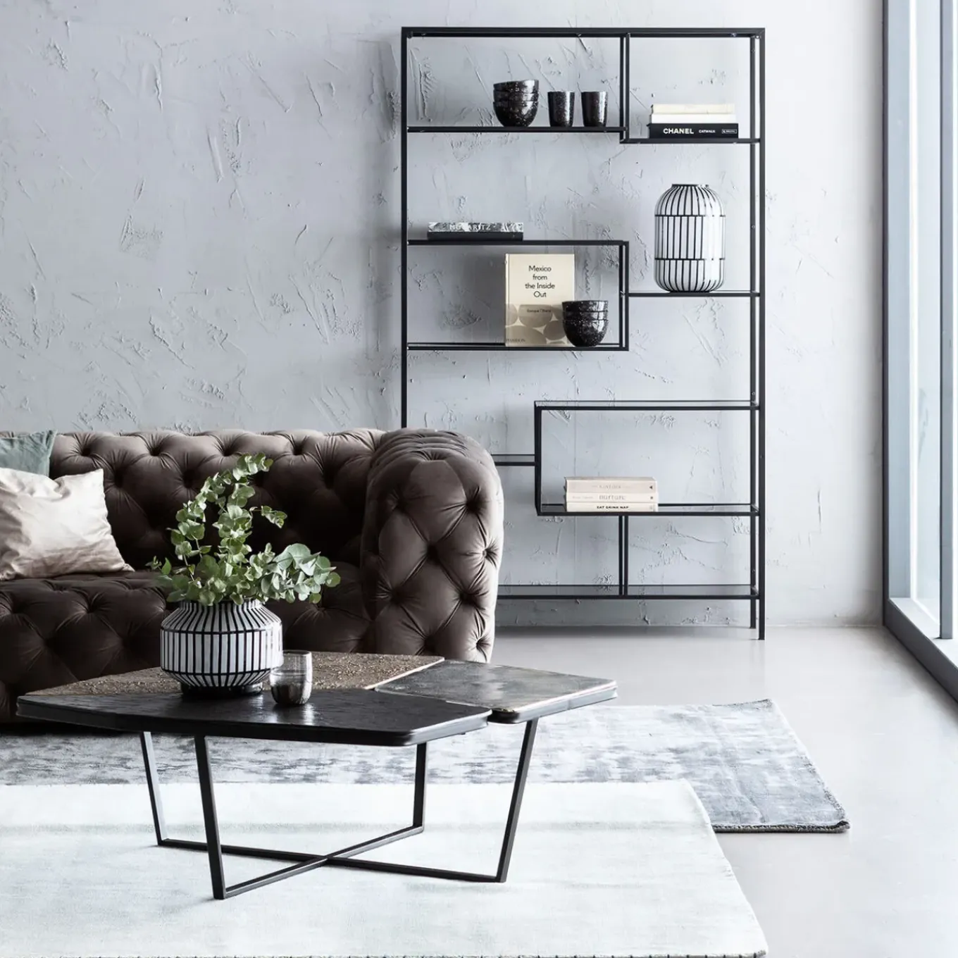 Etagere Loft Noir 115X195Cm