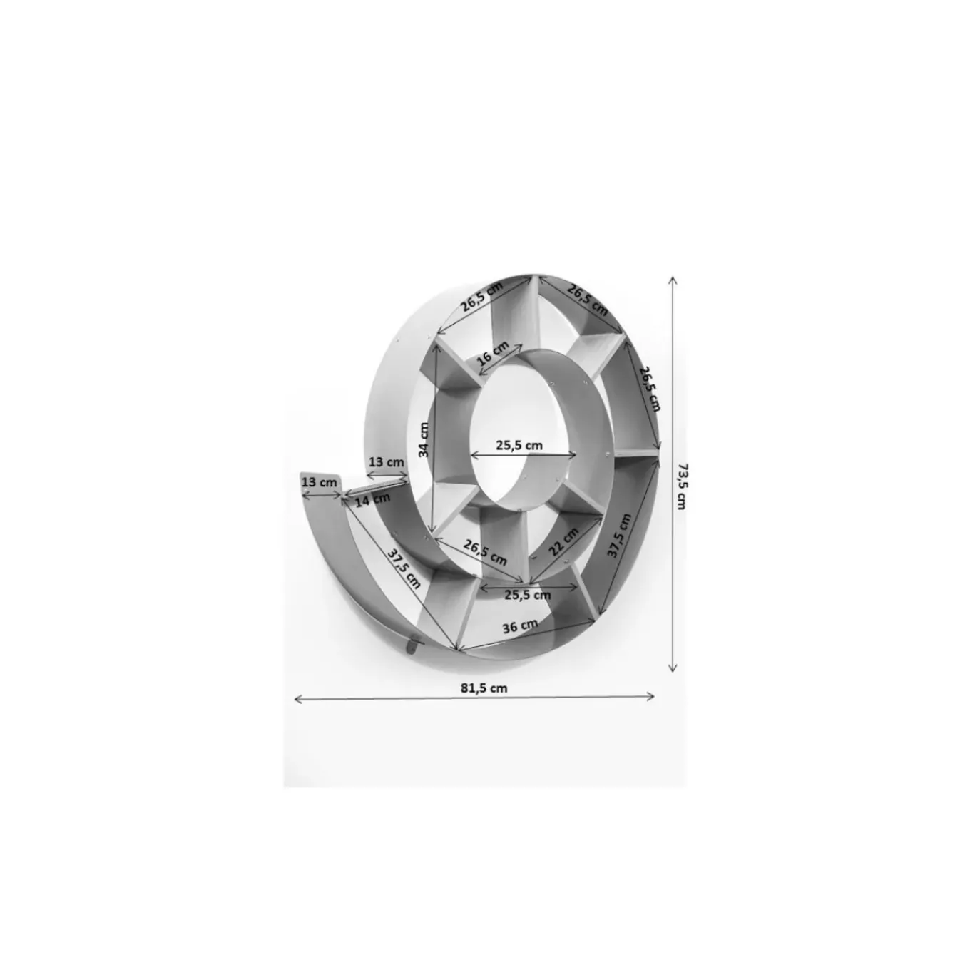 Etagere Murale Snail Argente-Gris