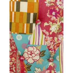 Fauteuil À Oreilles Patchwork Rouge