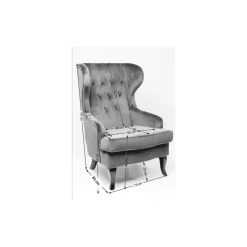 Fauteuil À Oreilles Patchwork Rouge