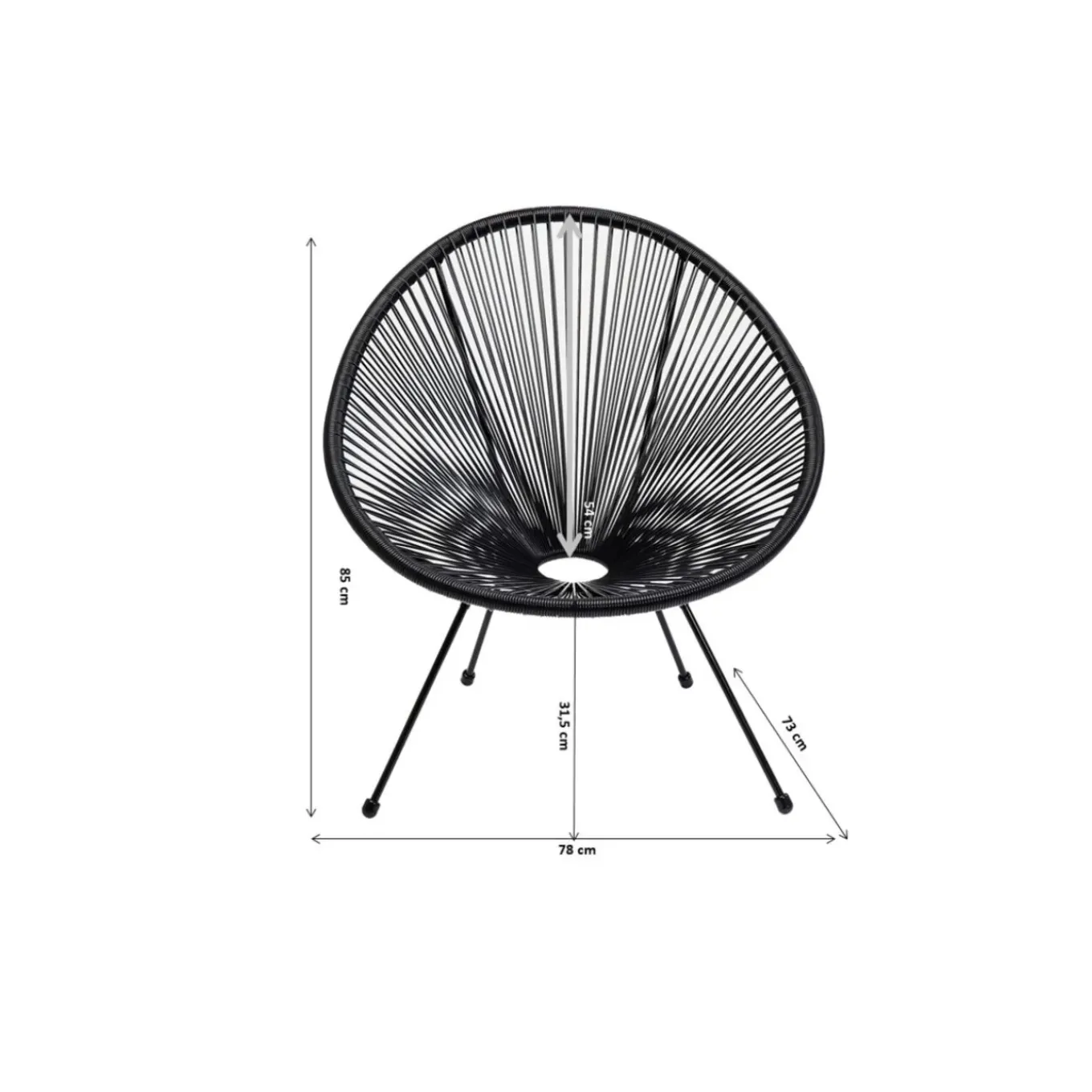 Fauteuil Acapulco Noir