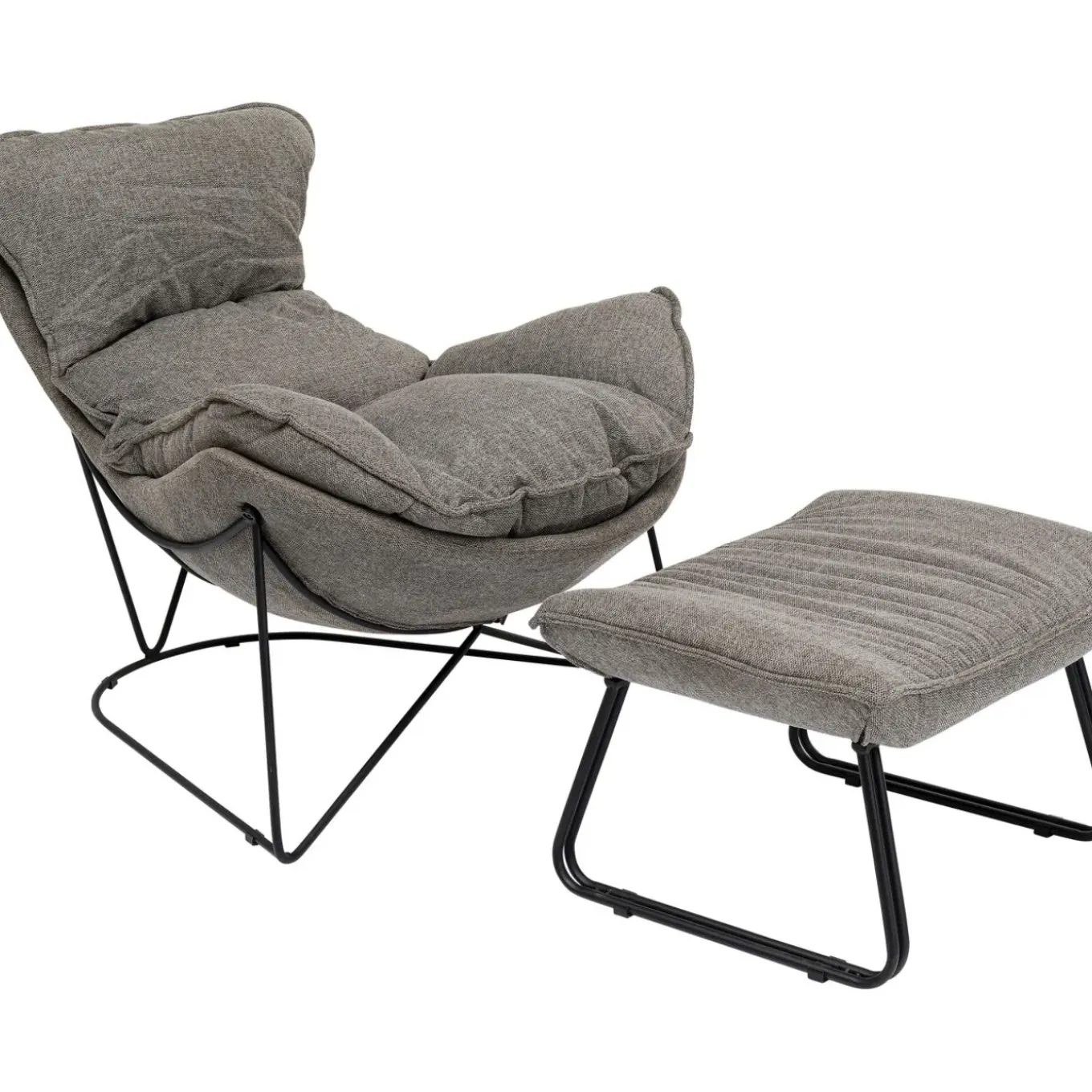 Fauteuil Avec Repose-Pied Snuggle Gris (2/Parts)