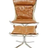Fauteuil Avec Tabouret Washington Marron