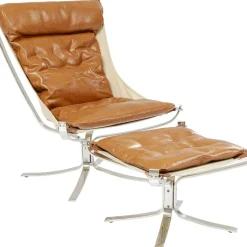 Fauteuil Avec Tabouret Washington Marron