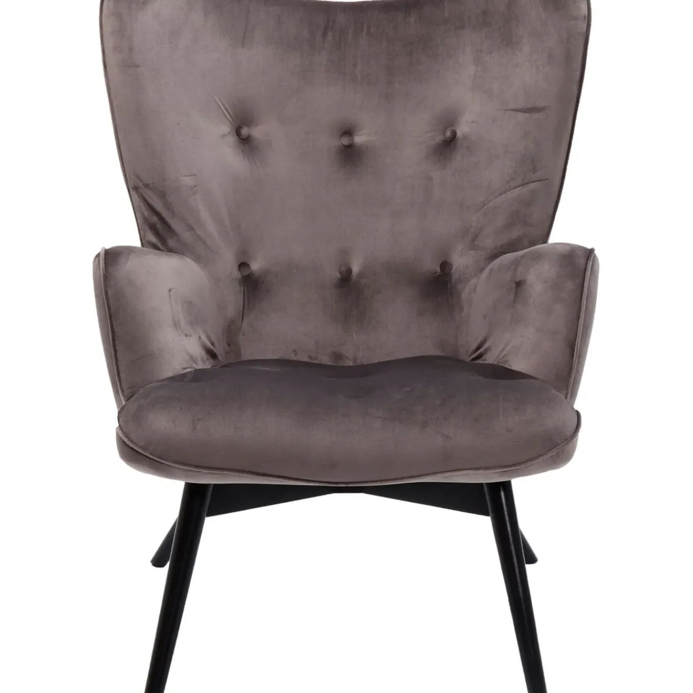 Fauteuil Black Vicky Velours Gris