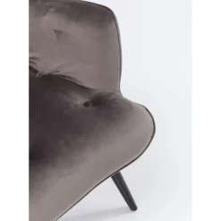 Fauteuil Black Vicky Velours Gris