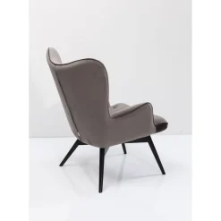 Fauteuil Black Vicky Velours Gris