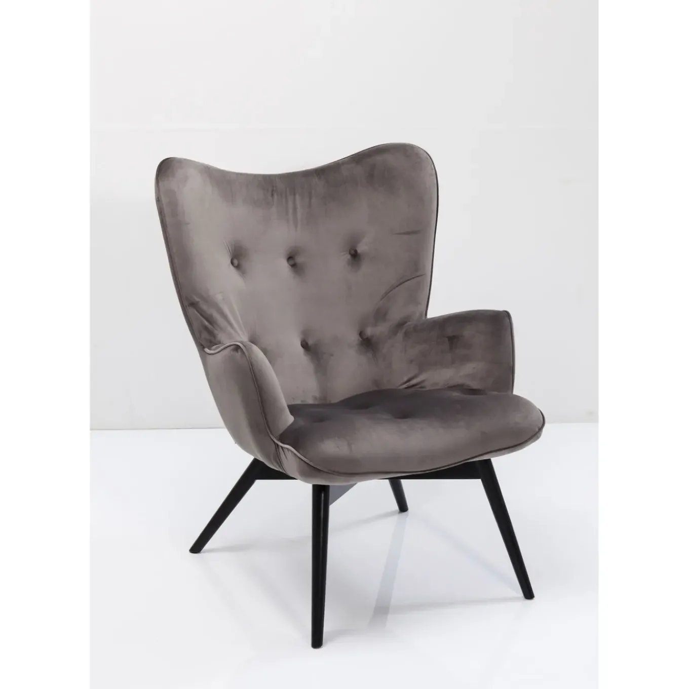 Fauteuil Black Vicky Velours Gris