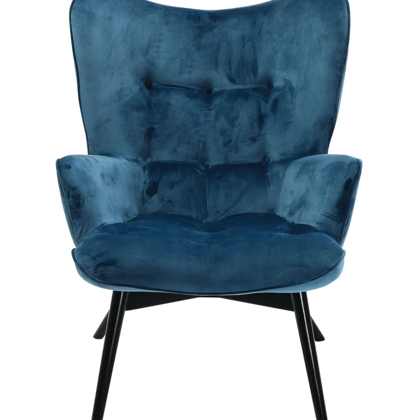Fauteuil Black Vicky Velours Petrole