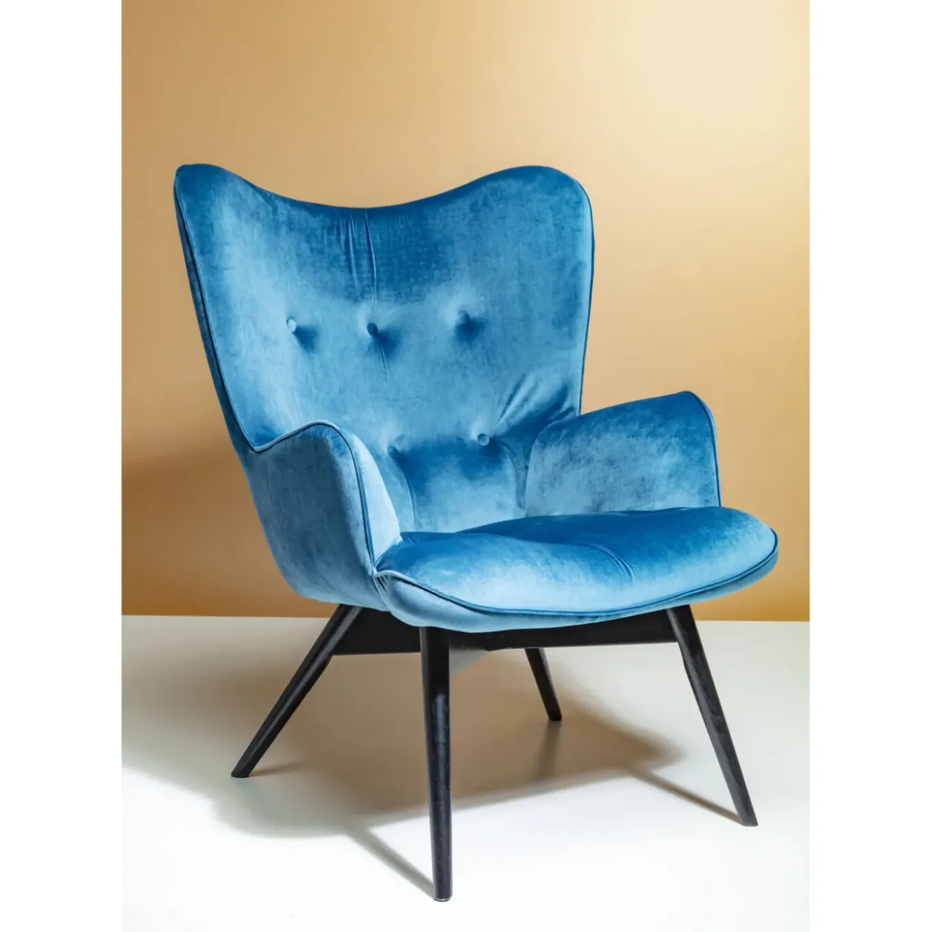 Fauteuil Black Vicky Velours Petrole