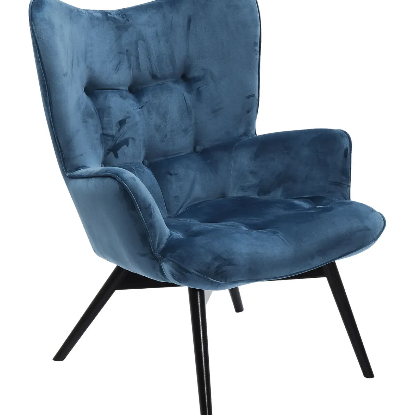 Fauteuil Black Vicky Velours Petrole