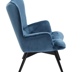 Fauteuil Black Vicky Velours Petrole
