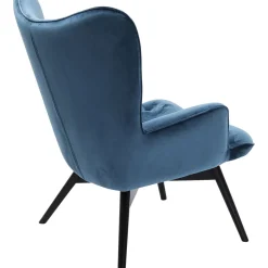 Fauteuil Black Vicky Velours Petrole