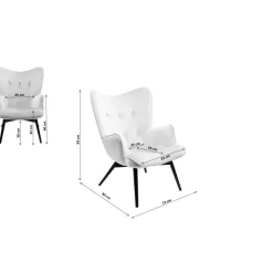 Fauteuil Black Vicky Velours Petrole