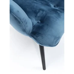 Fauteuil Black Vicky Velours Petrole