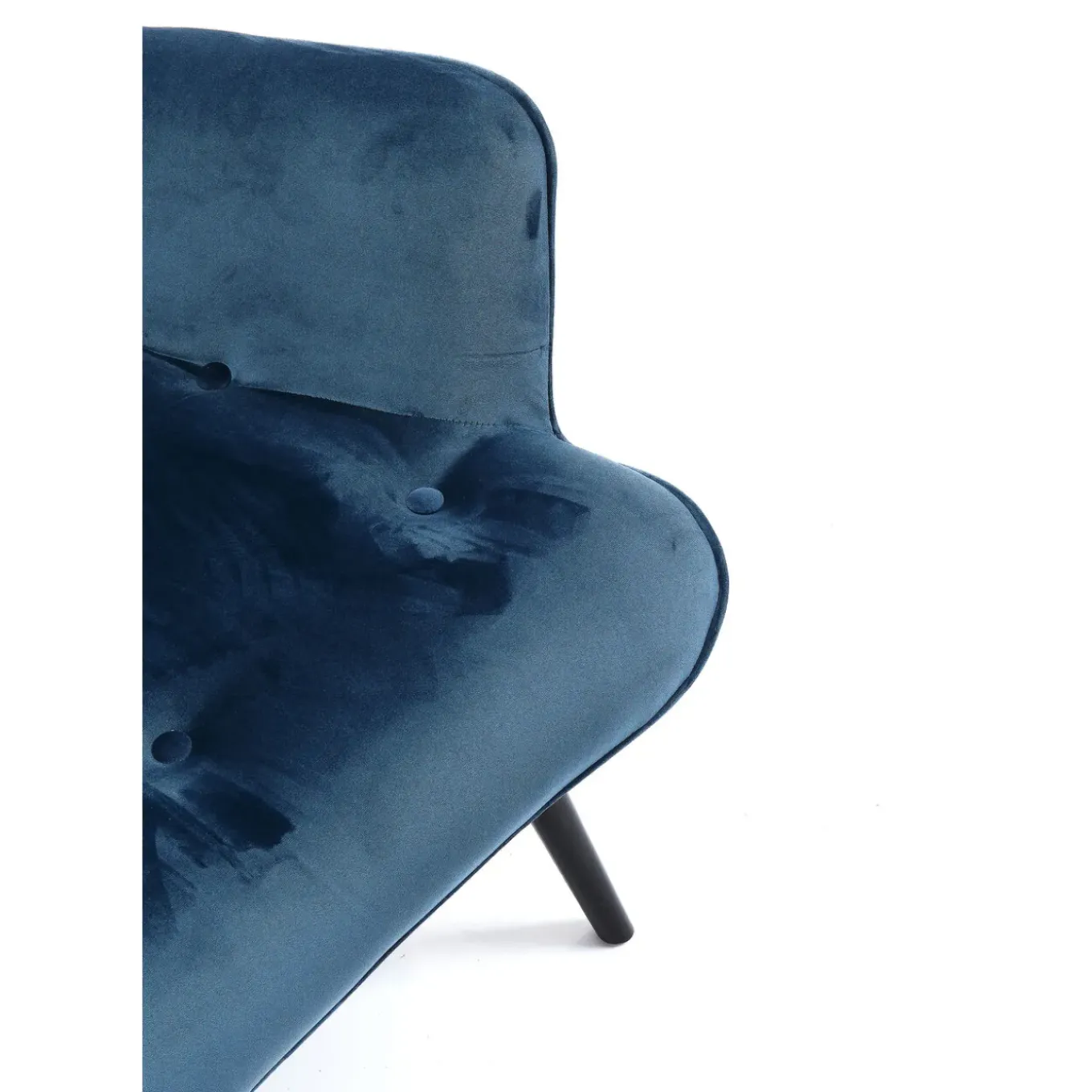 Fauteuil Black Vicky Velours Petrole
