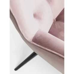Fauteuil Black Vicky Velours Rose