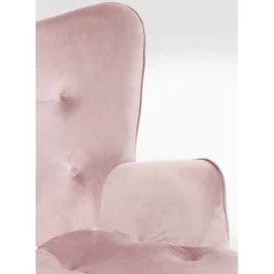 Fauteuil Black Vicky Velours Rose