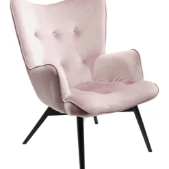 Fauteuil Black Vicky Velours Rose