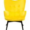 Fauteuil Black Vicky Velours Jaune