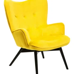 Fauteuil Black Vicky Velours Jaune