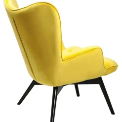 Fauteuil Black Vicky Velours Jaune