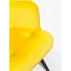 Fauteuil Black Vicky Velours Jaune