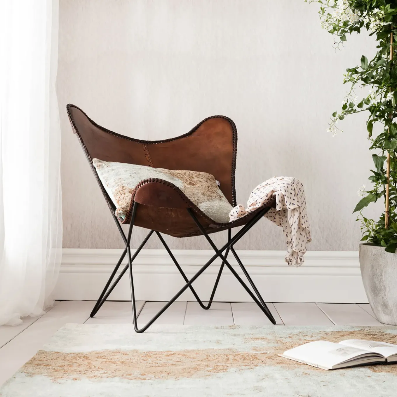 Fauteuil Butterfly Marron