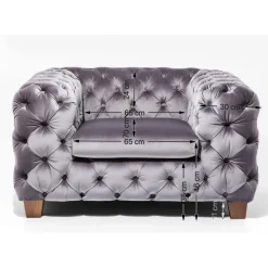 Fauteuil Desire Gris Argente