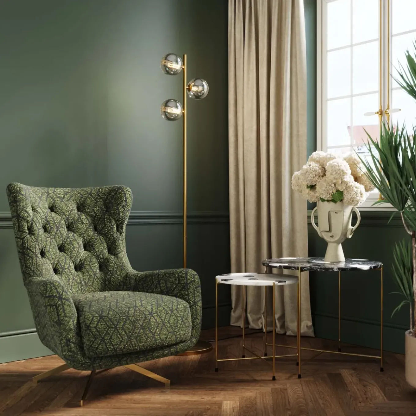 Fauteuil Pivotant Bellini Vert
