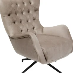Fauteuil Pivotant Bellissima Velours Beige