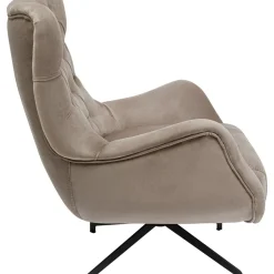 Fauteuil Pivotant Bellissima Velours Beige