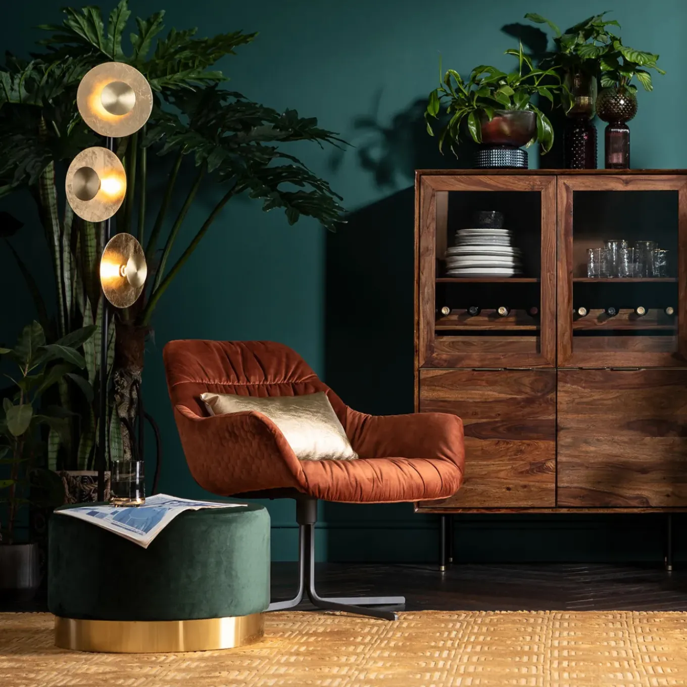 Fauteuil Pivotant Bristol Rouge Rouille