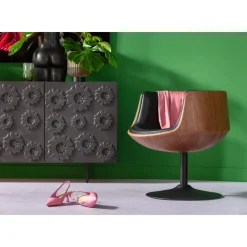 Fauteuil Pivotant Club Noyer