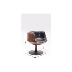 Fauteuil Pivotant Club Noyer