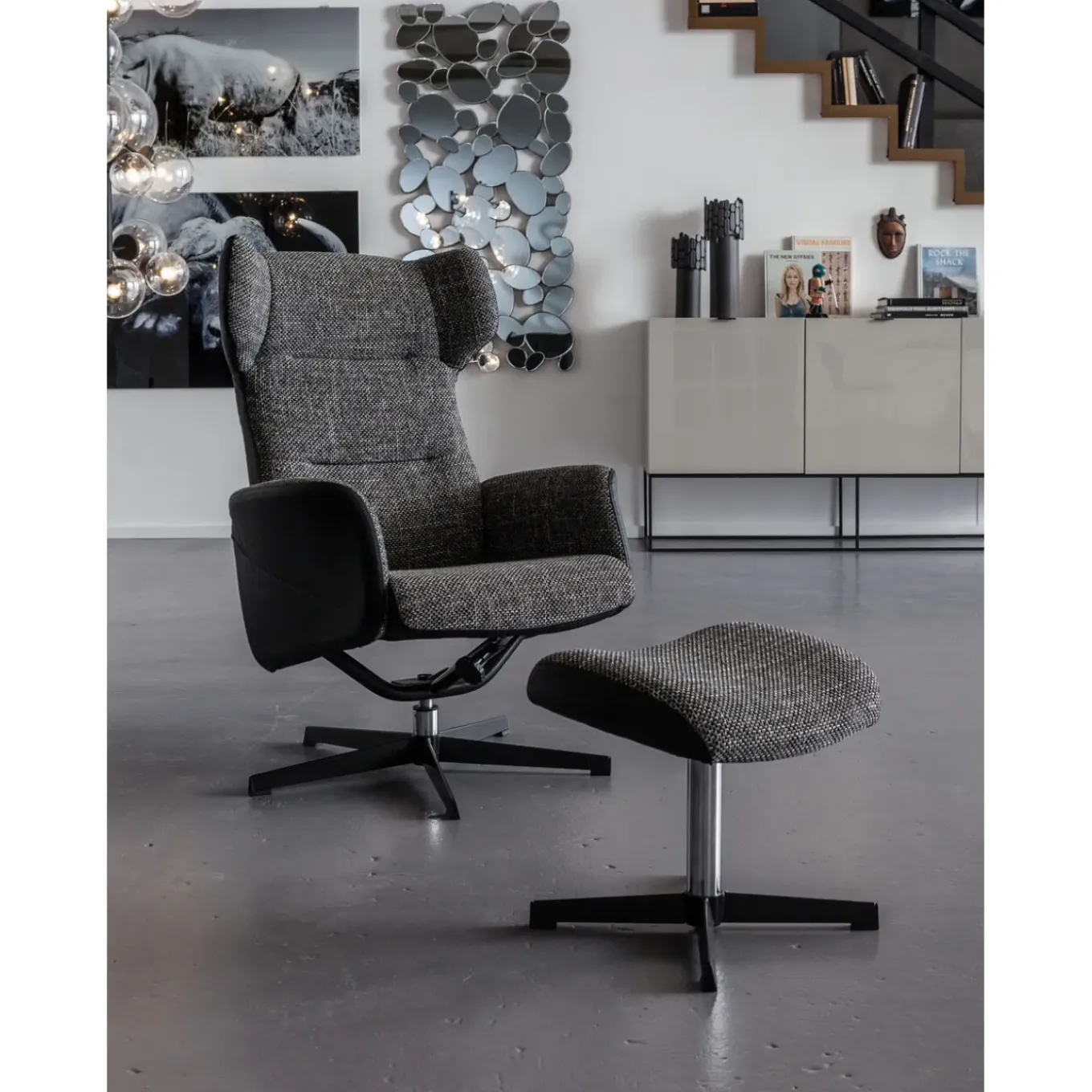 Fauteuil Pivotant Et Repose-Pieds Ohio Salt And Pe