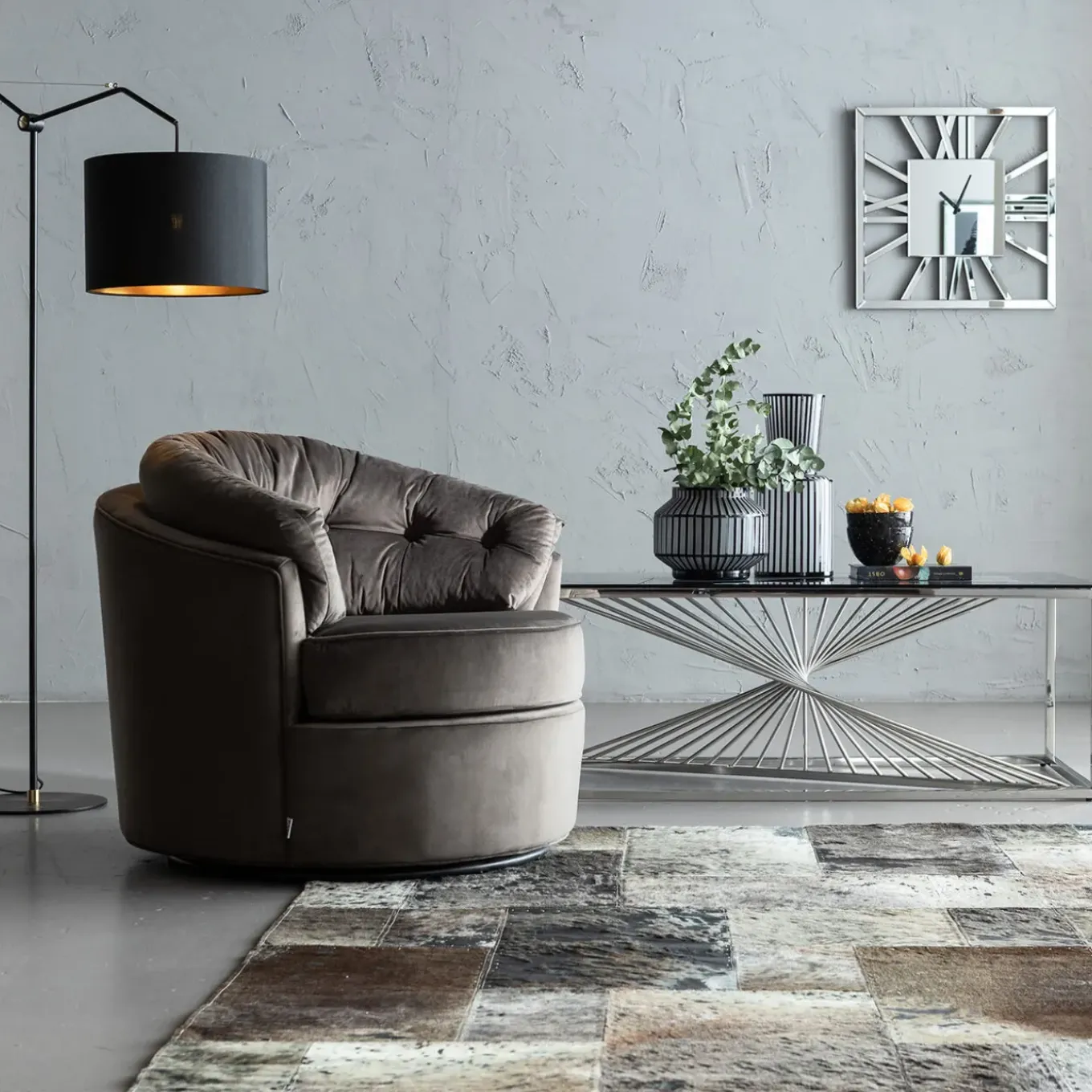 Fauteuil Pivotant Music Hall Gris