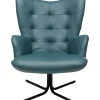 Fauteuil Pivotant Oscar Cuir Bleu