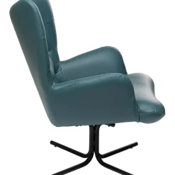 Fauteuil Pivotant Oscar Cuir Bleu